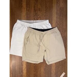 lululemon mens bowline shorts xl Tan and Beige TWO PAIRS XL NWOT